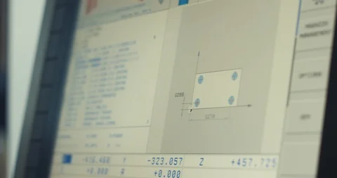The display of control milling machine, on which going the program of Stock Footage 120122339