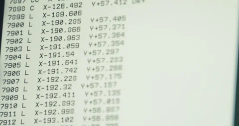 The display of control milling machine, on which going the program of Stock Footage 120123336