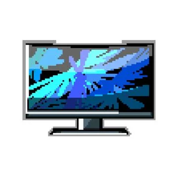 Display curved screen pixel art vector illustration Stock Illustration
