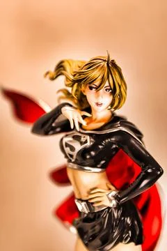 Display of the Dark Side Super Girl Figure Stock Photos