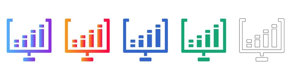 Display Dashboard Analytics Icon Set イラスト素材