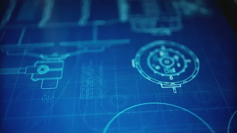 Display with the development of new satellite technology or unmanned aerial v Stock Footage 204079070