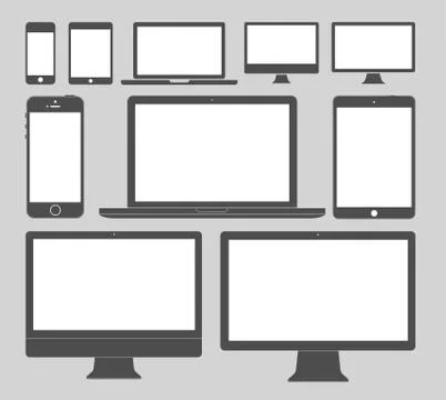 Display Devices Icons Stock Illustration