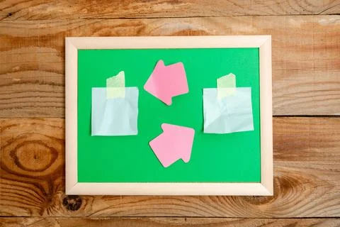 Display of Different Color Sticker Notes Arranged On flatlay Lay Background Stock Photos