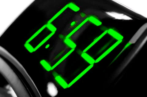 Display digital clock displays the time 6.59 Stock Photos