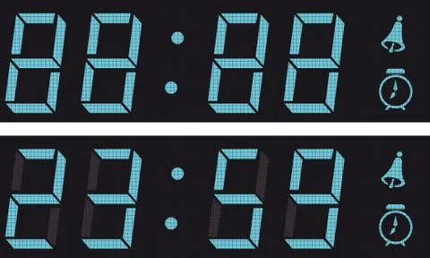 The display a digital clock. Stock Illustration