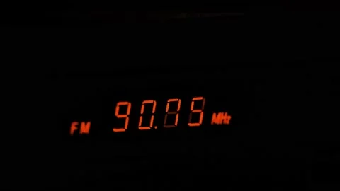 Display of a digital FM radio tuner Stock Footage