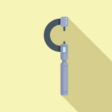 Display digital micrometer icon flat vector. Scale precise Illustrazione stock