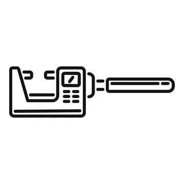 Display digital micrometer icon outline vector. Scale precise Stock Illustration