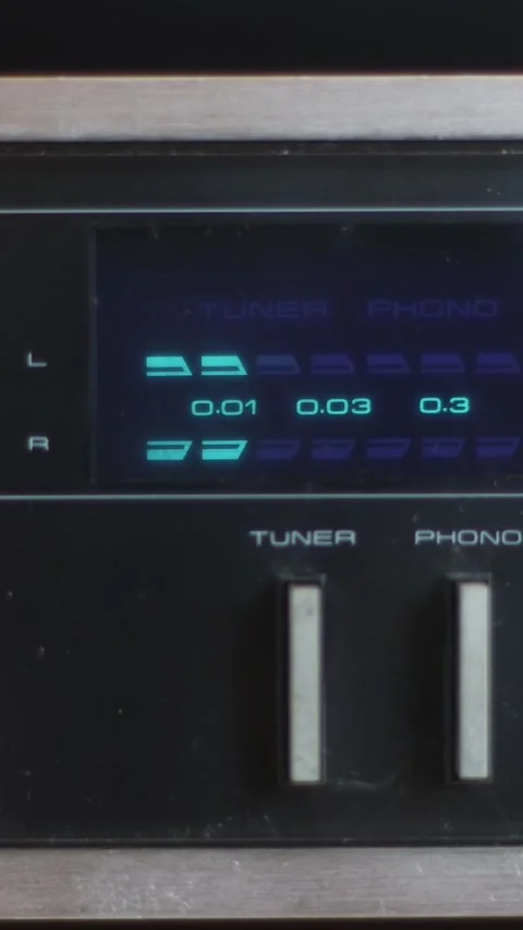 Display Of Dj Mixing Console. Sound Impulses Show A Diagram Of Sound Peaks. 库存影片 248627661