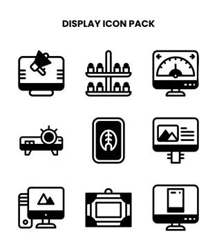 Display DuoTone Design Icons Pack 스톡 일러스트
