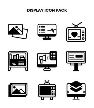 Display DuoTone Graphics Icons Pack イラスト素材
