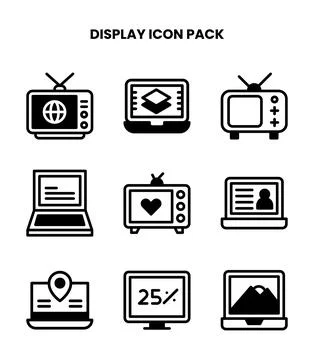 Display DuoTone Icons Pack Stock Illustration