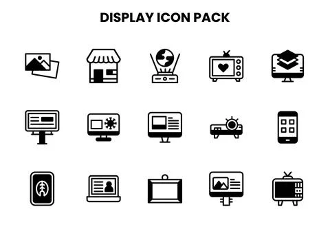 Display DuoTone Icons Pack Stock Illustration