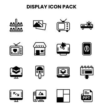 Display DuoTone Scalable Icons Pack Stock Illustration