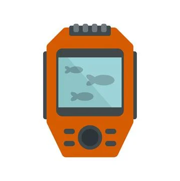 Display echo sounder icon flat isolated vector Illustrazione stock