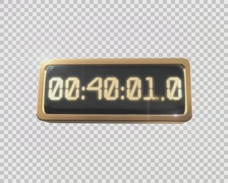Display of Electronic Timer Shows 40-45 Minutes Golden Frame of a Watch Timer Stock Footage 58281005