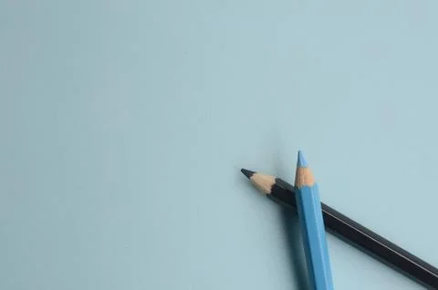 Display of the empty space with colored pencils, the concept of colored pencils Stock Photos