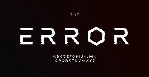 Display error alphabet, digital distorted sans serif letters, glitch font for イラスト素材