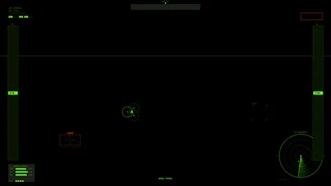 Display of fictional military cockpit interface for science fiction war doc.. Stock Footage 327223359