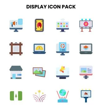 Display Flat Icons Pack Stock Illustration