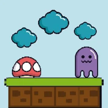 Display game pixel interface Stock Illustration