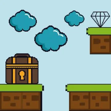 Display game pixel interface Stock Illustration