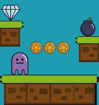 Display game pixel interface Stock Illustration