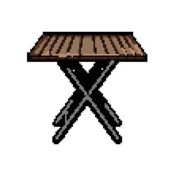 Display garden outdoor table pixel art vector illustration Stock Illustration