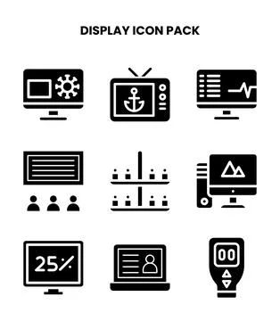 Display Glyph Graphics Icons Pack Stock Illustration