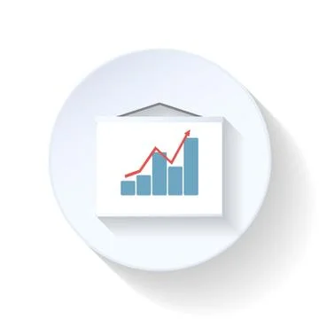 Display with graph flat icon Illustrazione stock