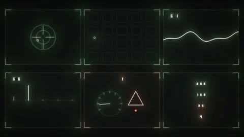 Display of graphical data on screens in a dark environment Stock Footage 338318058