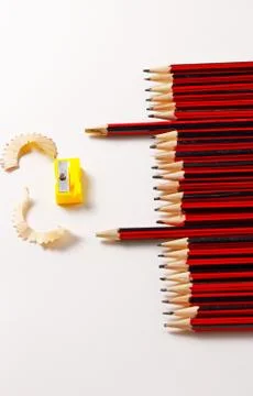 A display of a group of pencils Stock Photos