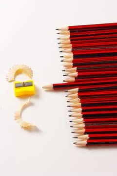 A display of a group of pencils Stock Photos
