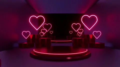 Display Heart Neon Background Stock Footage 231706720