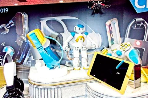 A display highlights some of  the CES technology Foto stock