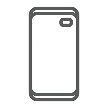 Display hole for two selfie camera line icon, device and communication Stock Illustration