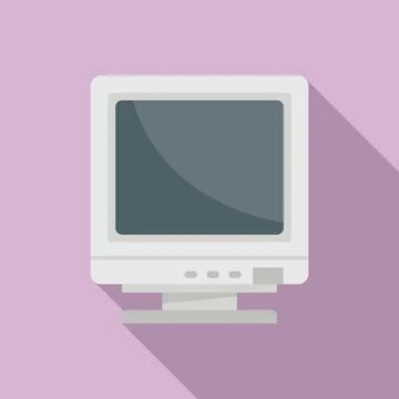 Display icon flat . Pc desktop Stock Illustration