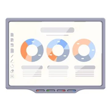 Display interactive board icon cartoon vector. Education diverse Stock Illustration