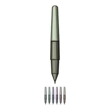 Display interactive whiteboard pen cartoon vector graphic Stock Illustration