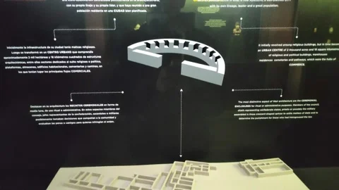 Display item of ancient inca cities in an inca museum in Calca near Cusco, Peru. Stock Footage 288513024