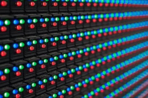 The display is LED. Stock Photos