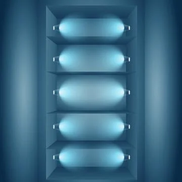 Display lights wall with lights Stock Illustration