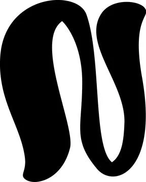 Display liquid vector font letter N alphabet. capital letter Typeface abc Stock Illustration