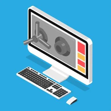 Display locked on safe door. Stock Illustration