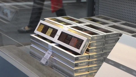 Display of luxury chocolate Stock Footage 92936713