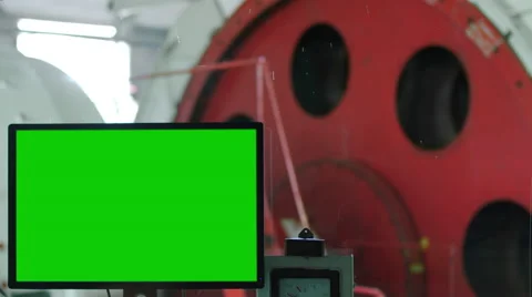 Display with mine winch drum on background Stock Footage 67596158