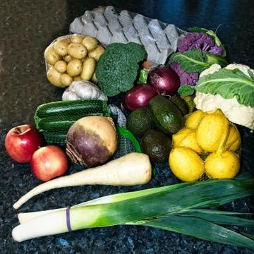 A display of mixed fresh vegitables Foto stock