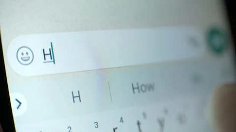 Display mobile phone or gadget. The finger touches the touchscreen.  Chatting Stock Footage 120840383
