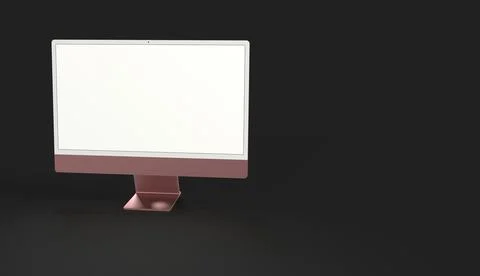 Display mock-up with a blank screen. Stylish 3D desktop computer mockup Stock Illustration